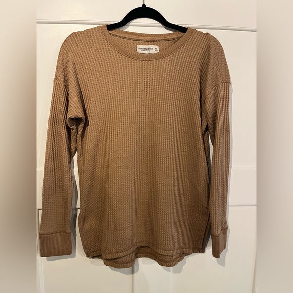 Abercrombie & Fitch Tops - Abercrombie & Fitch Soft AF Waffle Thermal Long Sleeve Tee Shirt, Camel, Size XS
